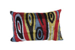 Ikat Colorful Pillow Cover - Handloom Silk Pastel Velvet