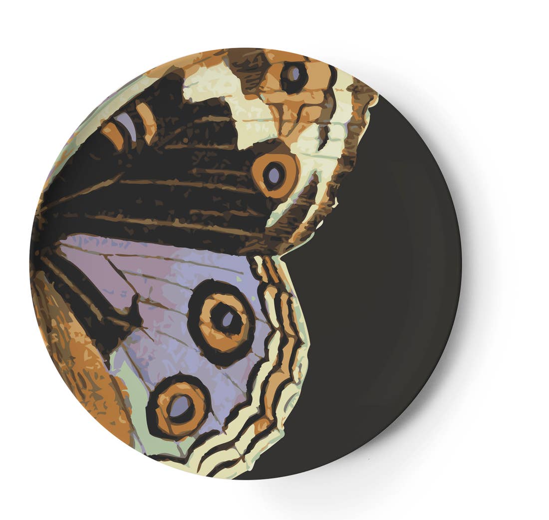 Metamorphosis Butterfly Dinner Plate, Melamime