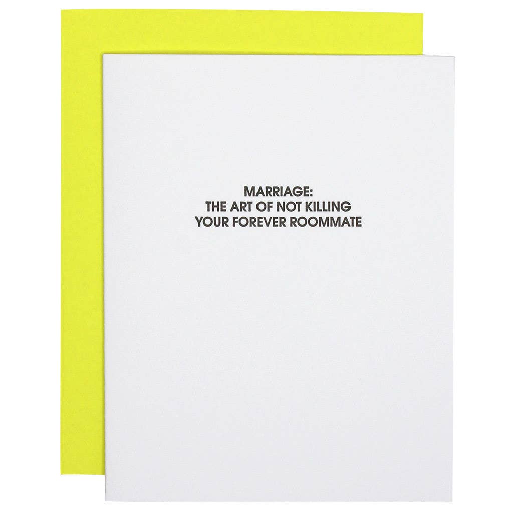 Marriage: Forever Roommate Letterpress Card