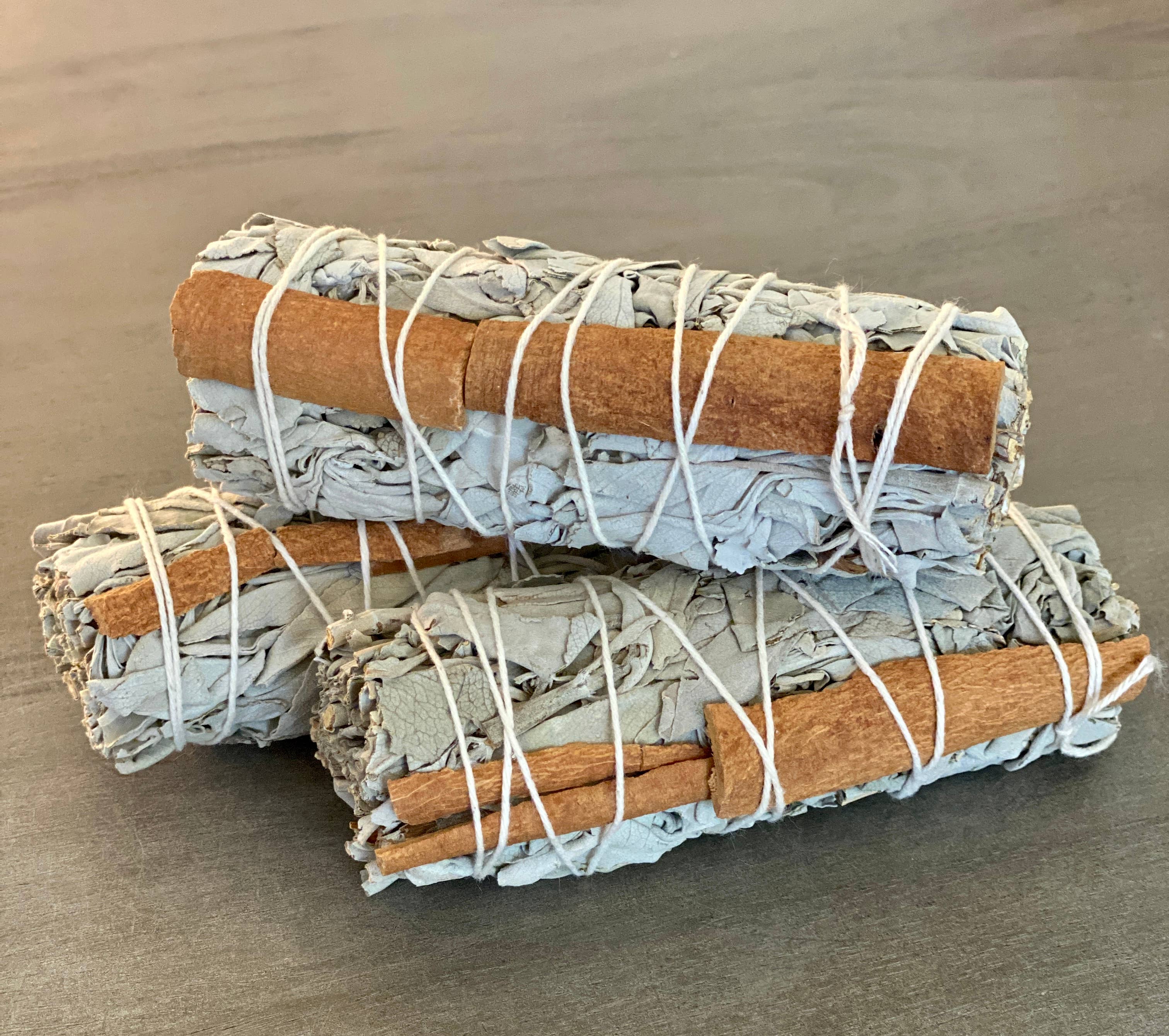 White Sage + Cinnamon Smudge Stick