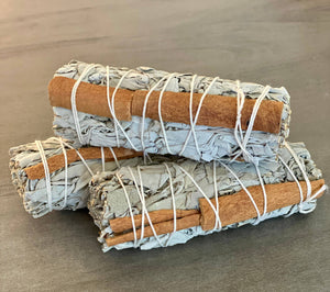 White Sage + Cinnamon Smudge Stick