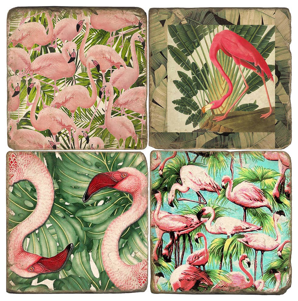 Flamingo And Frond Coaster