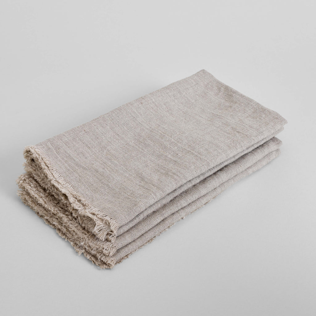 Fringed Linen Napkin: Natural Flax