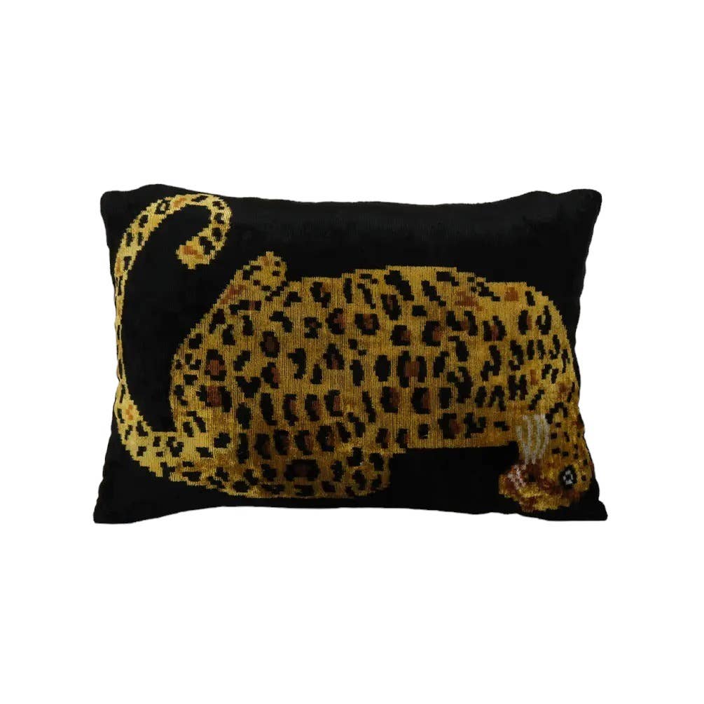 Tiger Silk Ikat Velvet Pillow 16" X 24"