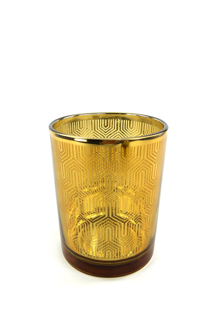 Metallic Gold Glass Candleholder