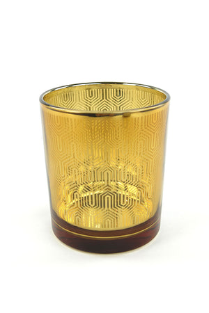 Metallic Gold Glass Candleholder