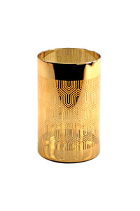 Metallic Gold Glass Candleholder