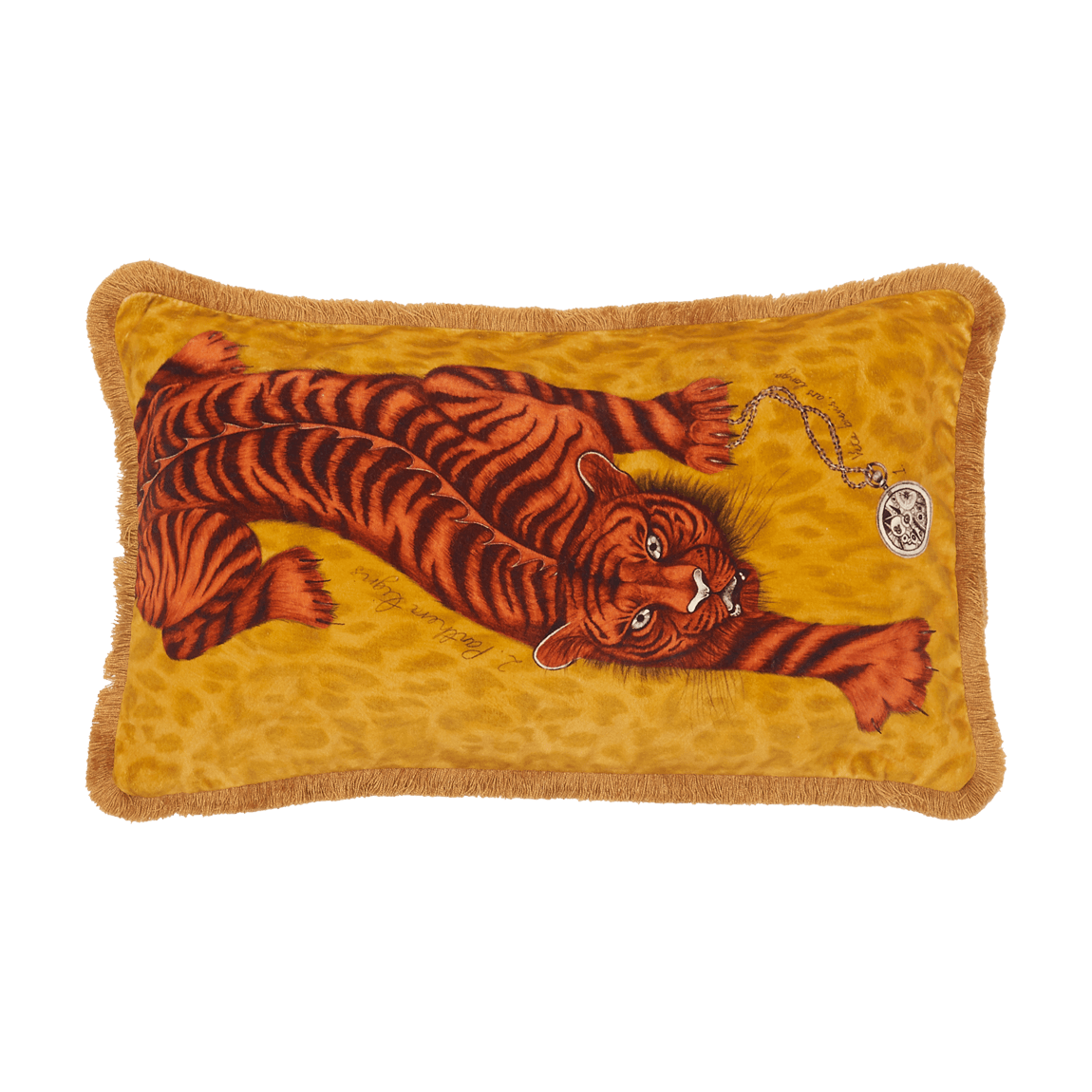 Tigris Luxury Velvet Bolster Cushion: Gold