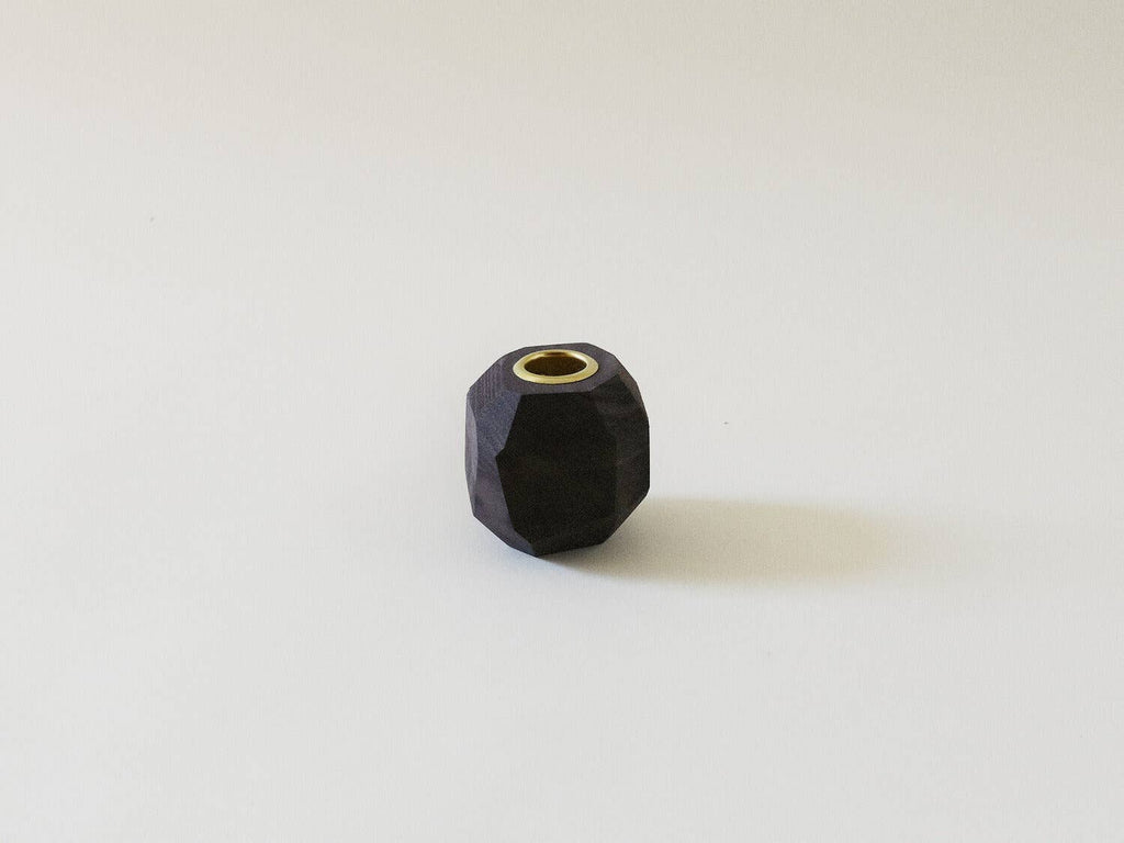 Ugo Candleholder, Walnut Small Round
