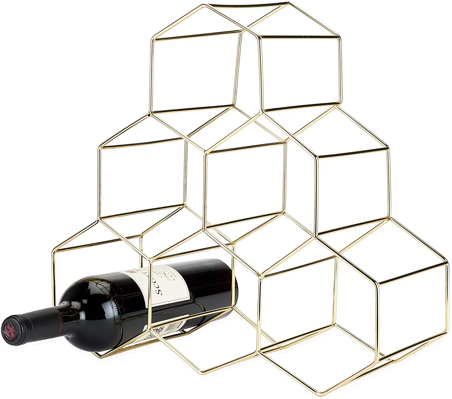 Gold Geo Wine Rack