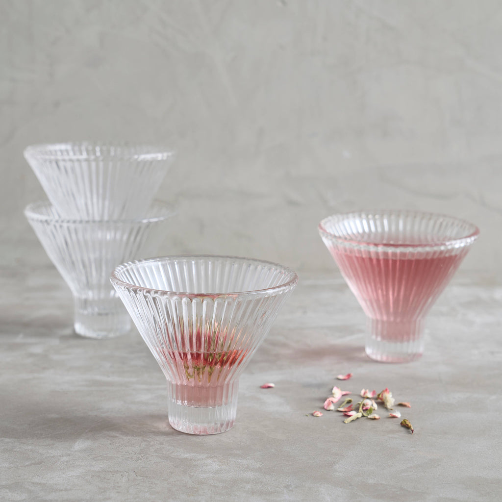 Pressed Clear Martini Glass