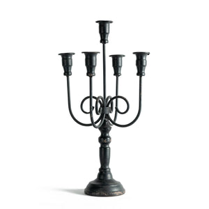 Black Iron Candelabra, Five Heads