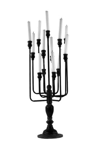 Rustic Black Iron Candleabra