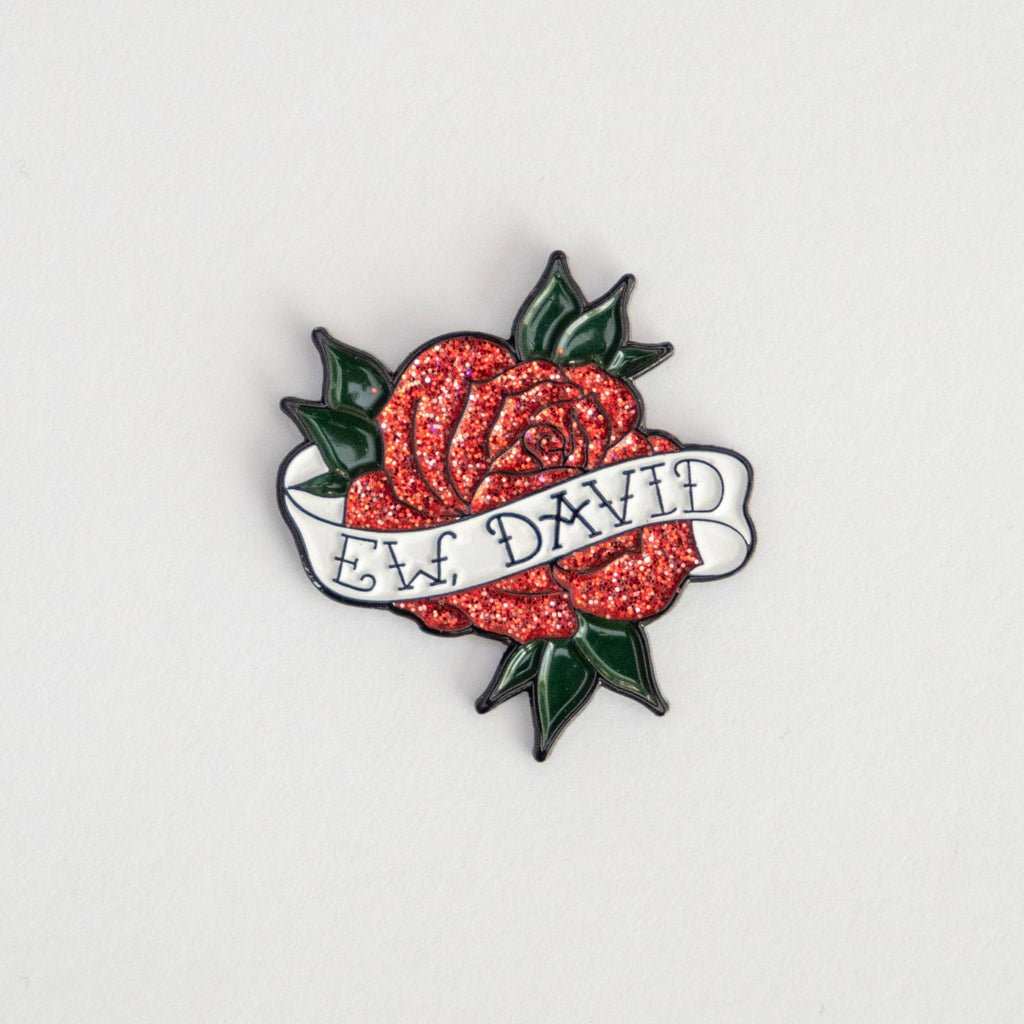 Ew, David Glitter Rose Pin