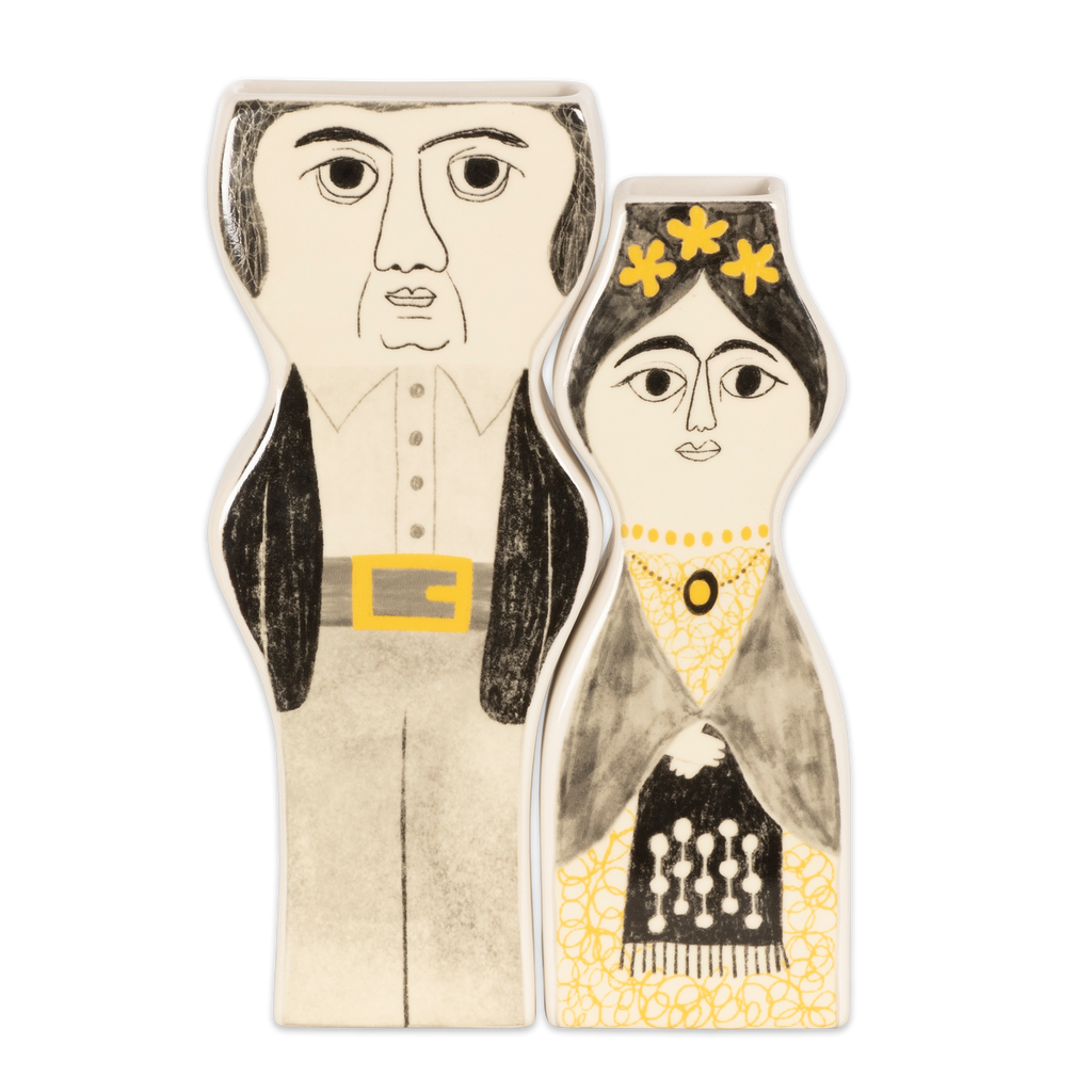 Vase set Diego & Frida B/W