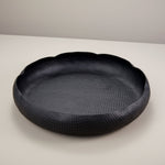 Black Crosshatch Low Aluminum Bowl