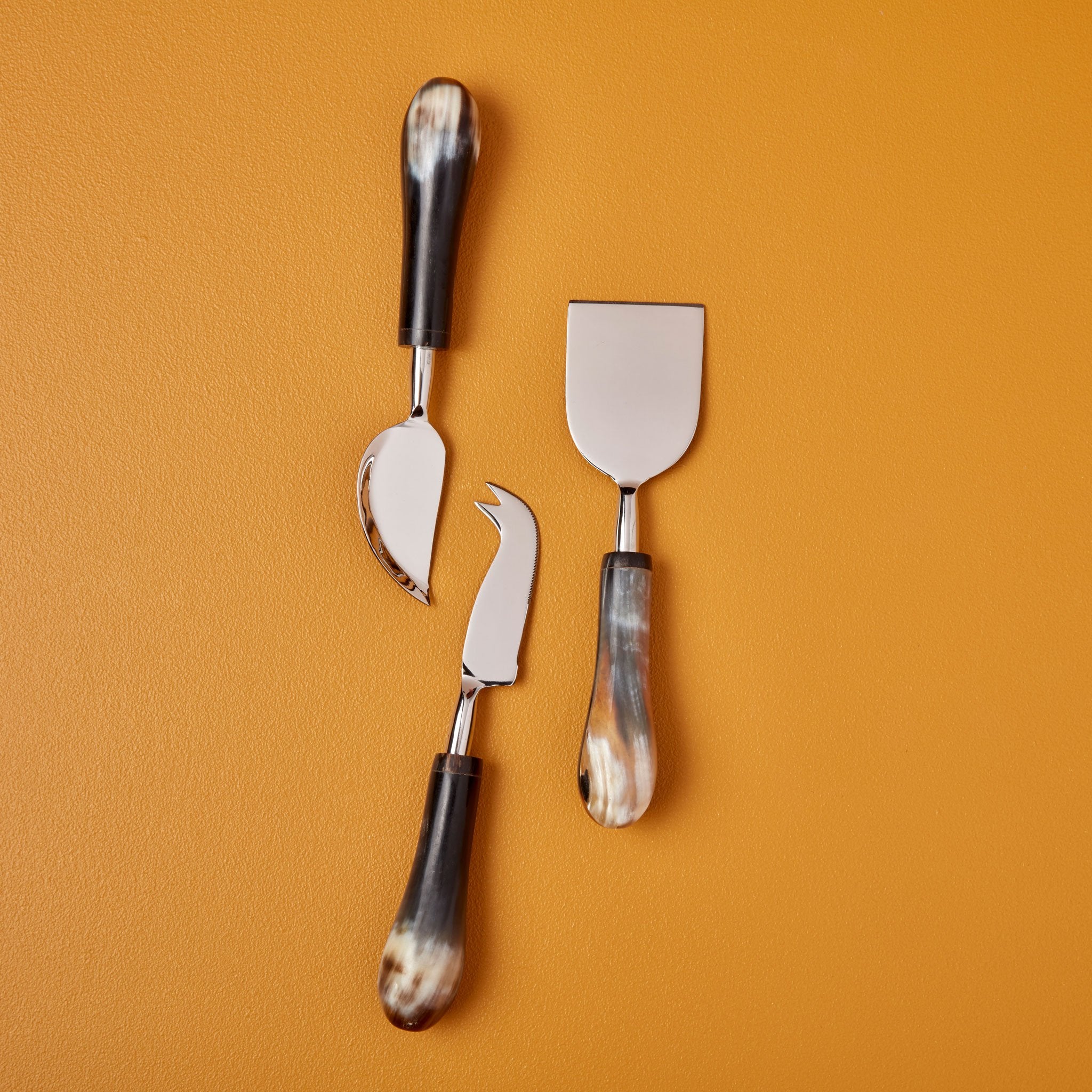 Horn Cheese Knives, Set of Three