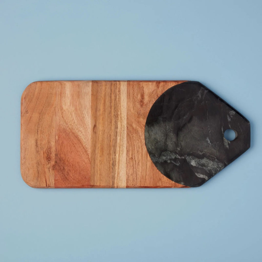 Black Marble + Acacia Serving Board, Large