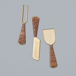 Rattan + Gold Cheese Set