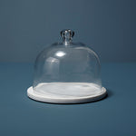 White Marble + Glass Cloche