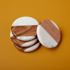 Pavia Marble + Wood Coaster