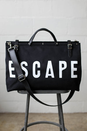 Escape Canvas Utility Bag, Black Shoulder Strap