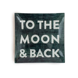 To The Moon Decoupage Plate