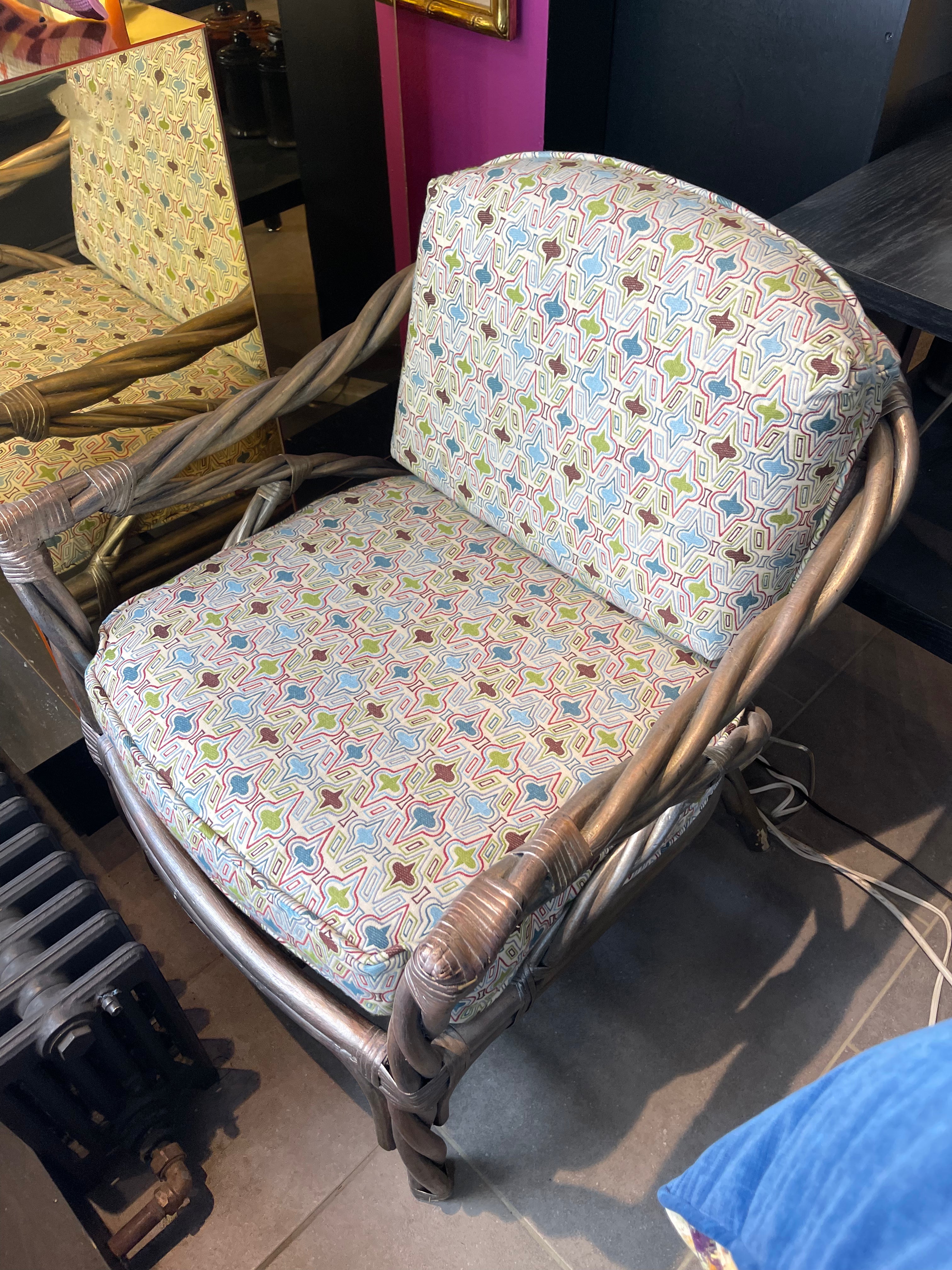 Donghia Cane Chairs, Set of Two