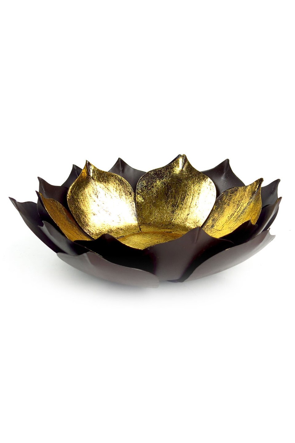 Gold Leaf Lotus Candleholder, Large