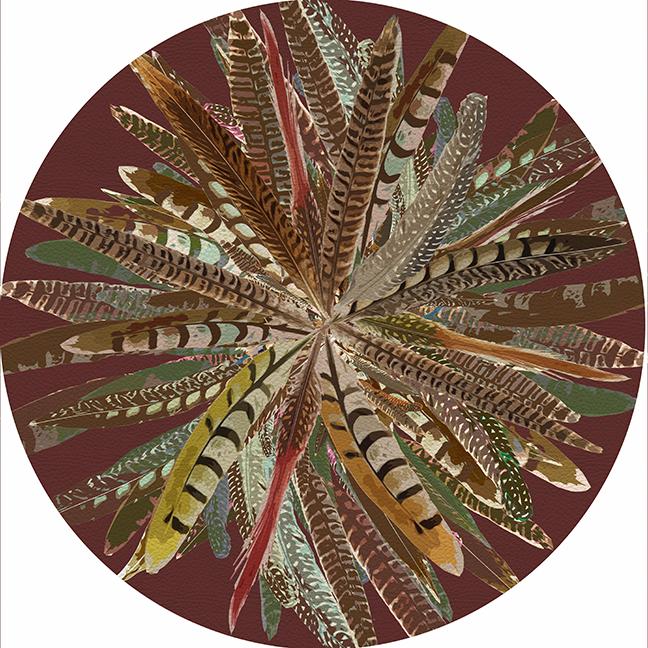 Pheasant Feathers Brown Round Placemat
