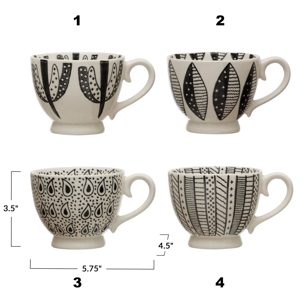 Patterned Stoneware Mug