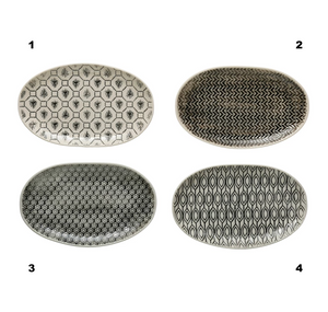 Hand-Stamped Stoneware Plate, Small