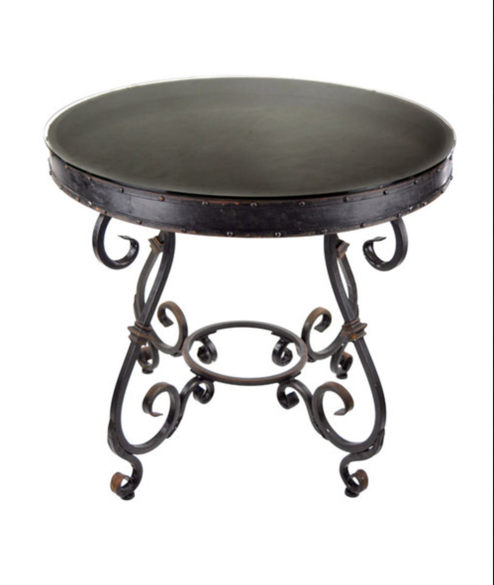 Wrought Iron Display Table, Glass Top