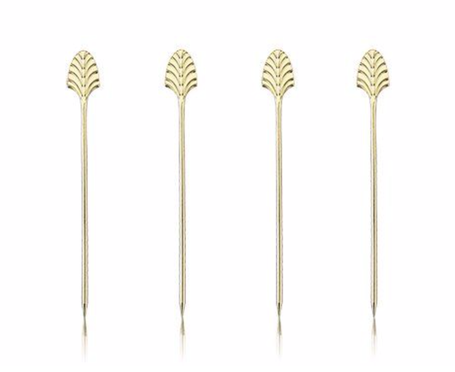 Art Deco Gold Cocktail Pick Set