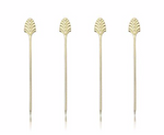 Art Deco Gold Cocktail Pick Set