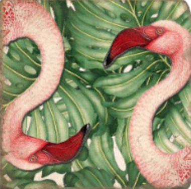 Flamingo And Frond Coaster