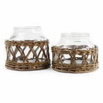 Glass + Wicker Basket
