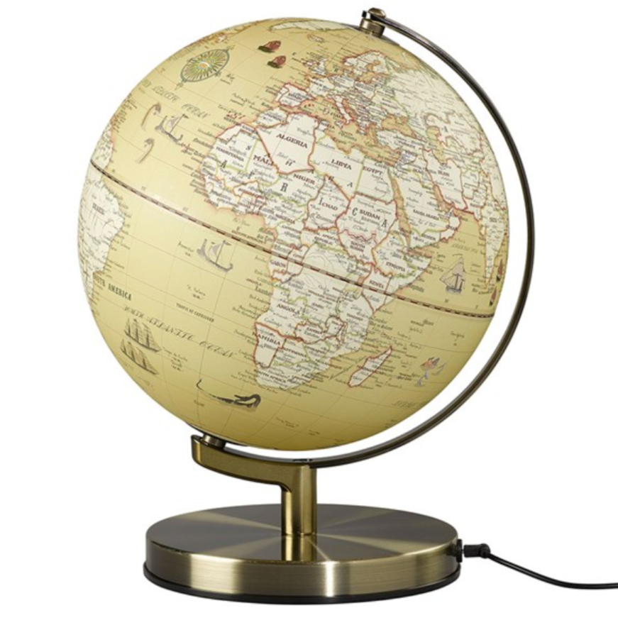 Vintage Map Globe Lamp
