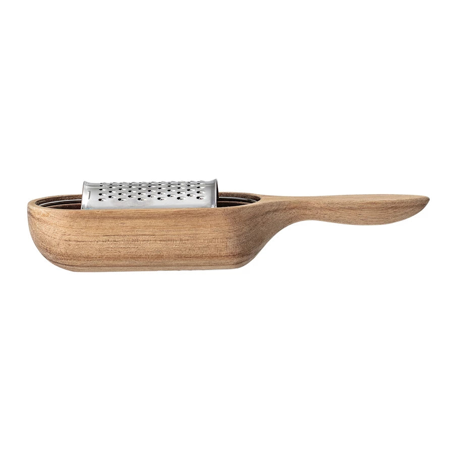 Wood + Stainless Cheese Grater