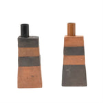 Striped Terracotta Candleholder