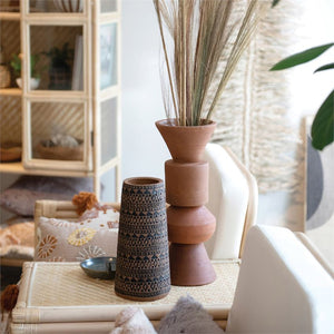 Debossed Terracotta Vase, Large