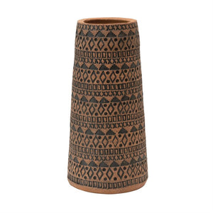 Debossed Terracotta Vase, Large