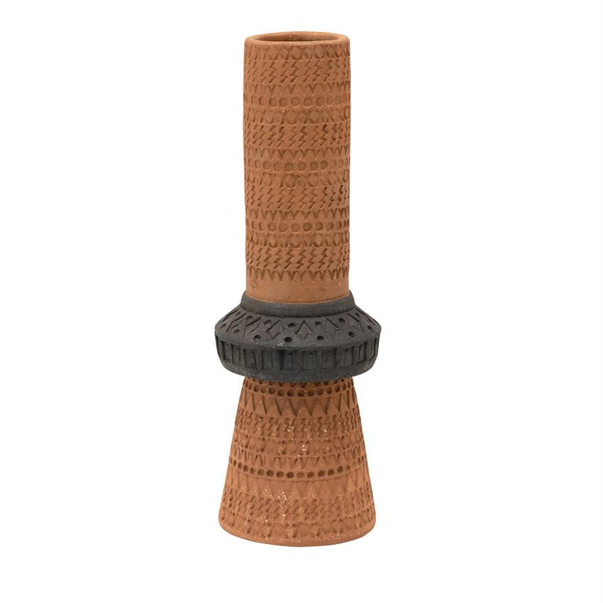 Debossed Terracotta Vase, Medium