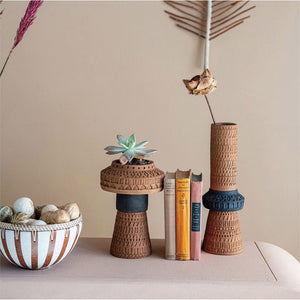 Debossed Terracotta Vase, Medium