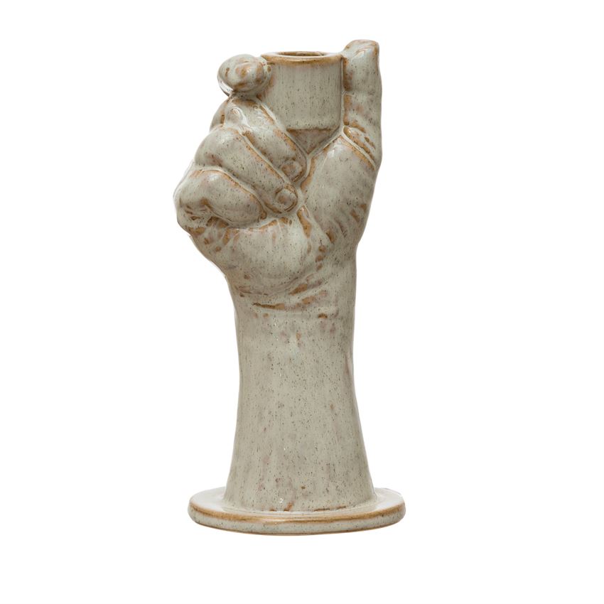Stoneware Hand Candleholder