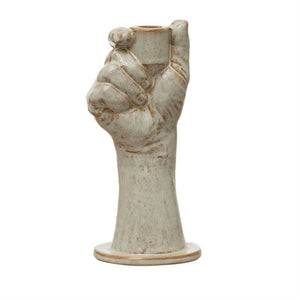 Stoneware Hand Candleholder
