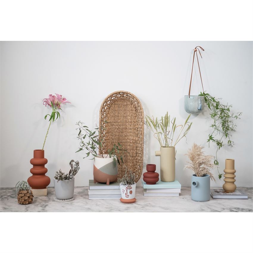 Glazed Stoneware Vase, Terra-Cotta