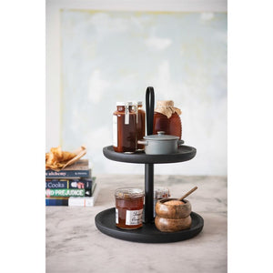 Mango Wood + Metal Tiered Tray