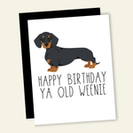 Old Weenie Dachshund Birthday Card