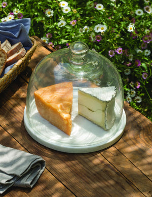 White Marble + Glass Cloche